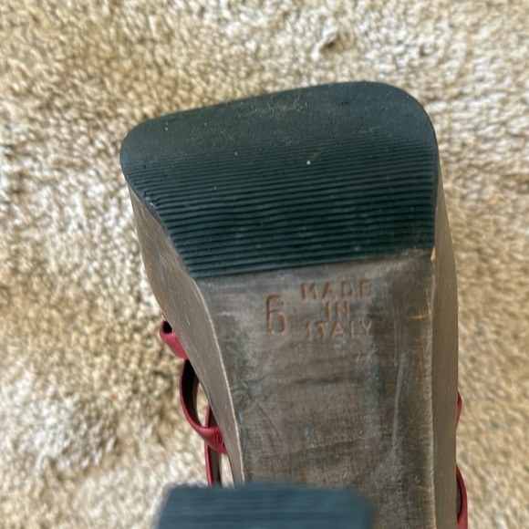 KORS Michael Kors Red Platform Sandals with wooden platform - Picture 13 of 15